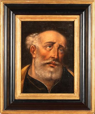 ÉCOLE DU XVIIIe SIÈCLE : "Portrait d'un saint" (probablement saint Mat