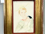 une image d'un tableau représentant une femme avec un oiseau sur l'épaule