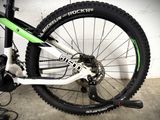 a close up of a bike parked in a garage