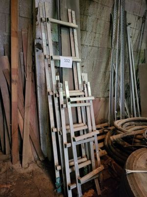 a ladder leaning up against a wall in a room