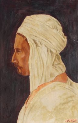 un tableau représentant un homme coiffé d'un turban