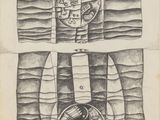 deux dessins représentant une horloge et une horloge sur une feuille de papier