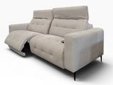 a close up of a reclining couch with a reclining chair underneath it