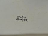 a close up of a white plate with writing on it