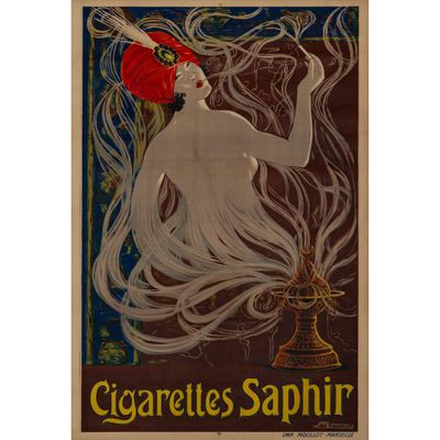 Cigarettes Saphir Affiche lithographique [Non-feuille].