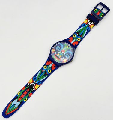 an image of a wrist watch with a colorful design on it