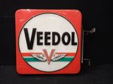 Enseigne vintage en porcelaine « Veedol » avec des ailes et des ailes