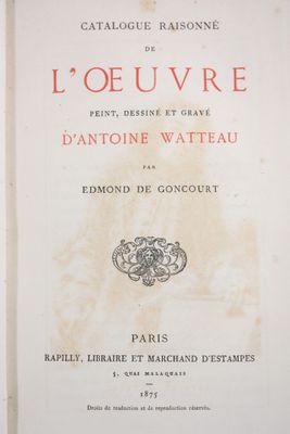 GONCOURT (Edmond de) : Catalogue raisonné de l'Oeuvre peint,…