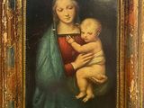 a painting of a woman holding a baby in her arms