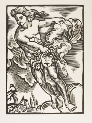 a black and white drawing of a woman holding a child