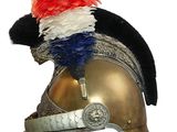 a helmet with feathers on top of it on a white background