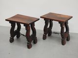 paire de tables d'appoint en chêne anglais du XIXe siècle