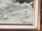 a picture of a painting of a boat in the water