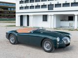a green sports car parked in front of a building