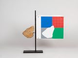 a flag with a picture of a cat on it