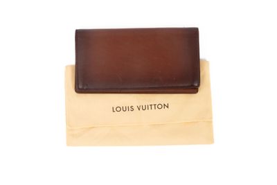 étui à cartes de visite Louis Vuitton en cuir marron