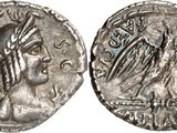 a silver coin with an image of a woman on it
