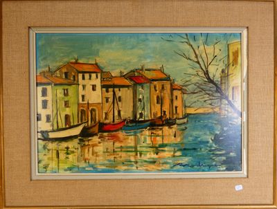 une image d'une peinture de bateaux sur l'eau