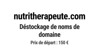 Nom de domaine nutritherapeute.