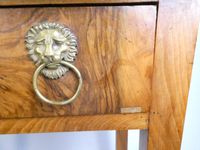 Jolie petite table console en noyer noir veiné, dessus marbr… (photo 4)