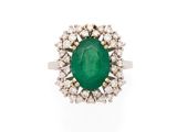 an emerald and diamond ring