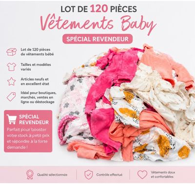 Lot de 120 vêtements pour bébé - collection spéciale « Revedeur »