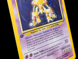 a yellow pokemon card with a picture of a yellow pokemon character on it