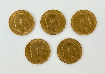 four gold sovereigns of the british sovereigns