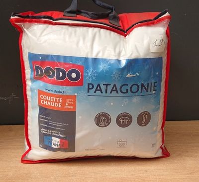 un sac de marque Patagone posé sur une table en bois