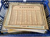 un panier rempli de vieux journaux posé sur une table