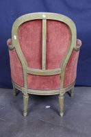 Fauteuil cabriolet de style Louis XVI, en bois mouluré et re… (photo 2)