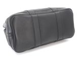 black leather toilet bag on white background with clipping for text