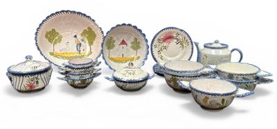 Charolles, lot de faïences, deux jattes, quatre assiettes, c…