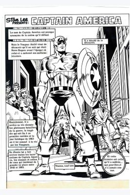 La bande dessinée « Captain America » est publiée en noir et blanc.
