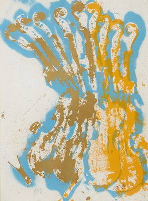 une image représentant une peinture d'une grappe de bananes sur un fond blanc