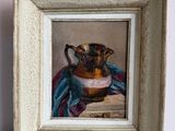 a picture of a painting of a vase on a table