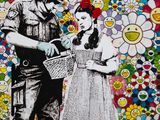 une image représentant un tableau où l'on voit un homme et une femme dans un champ de fleurs