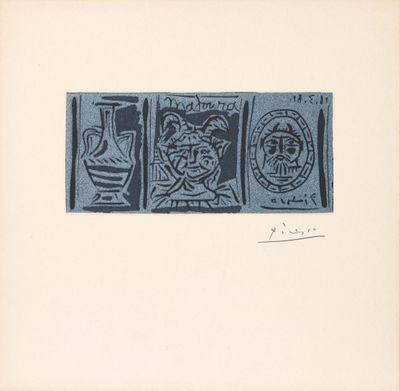 Pablo PICASSO (1881-1973). Petit triptyque Madoura - 1961.