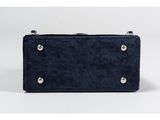 navy blue sued wallet purse with metal studs