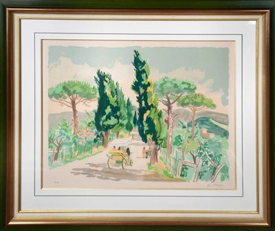 YVES BRAYER (1907-1990), « Calèche en Provence », Lithograph…