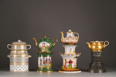 several different types of vases are lined up on a table
