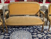 Ensemble salon 5 pièces style Louis XVI en bois doré compren… (photo 5)
