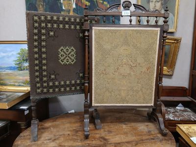 a chair that has a picture on it in a room