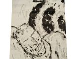 dessin en noir et blanc représentant un chien et un chat sur une couverture