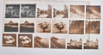 an old black and white photo of a bunch of pictures