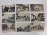 several old black and white photographs of old buildings and people