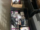 many boxes of assorted items on the floor