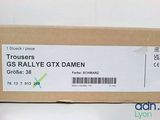packaging of a box with a sticker on it that says trousers g5 rally gtx damen