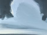 une peinture en noir et blanc représentant un ours polaire dans la neige