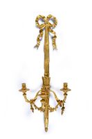 Grande paire d’appliques à trois bras de lumière feuillagés … (photo 5)